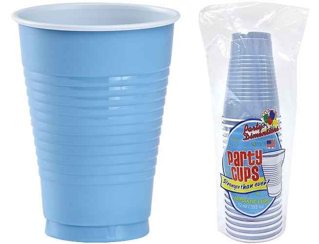 12 oz. Plastic Co-Ex Cup - Light Blue - 20-Packs - Party Dimensions