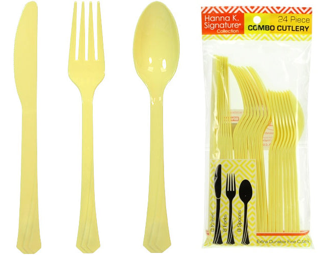 Yellow Heavyweight Cutlery Combo 24-Packs - Hanna K. Signature