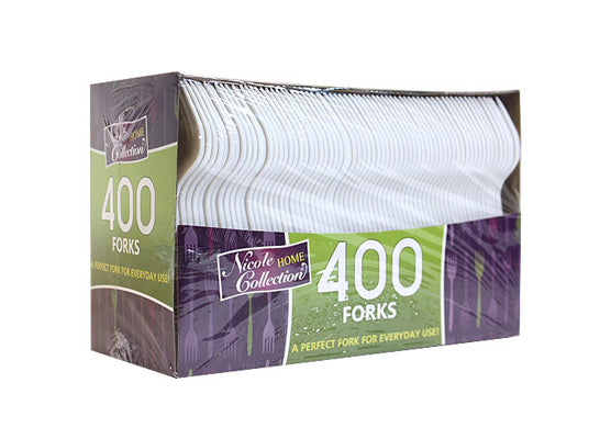 White Plastic Forks by Nicole Home Collection - 400-Packs