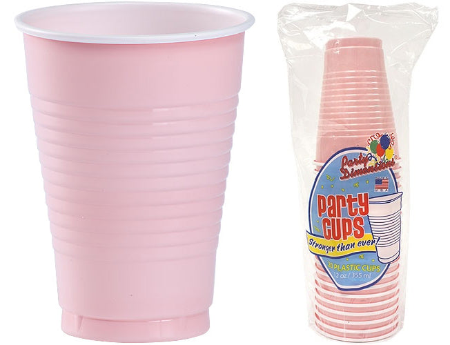 12 oz. Plastic Co-Ex Cup - Pink - 20-Packs - Party Dimensions