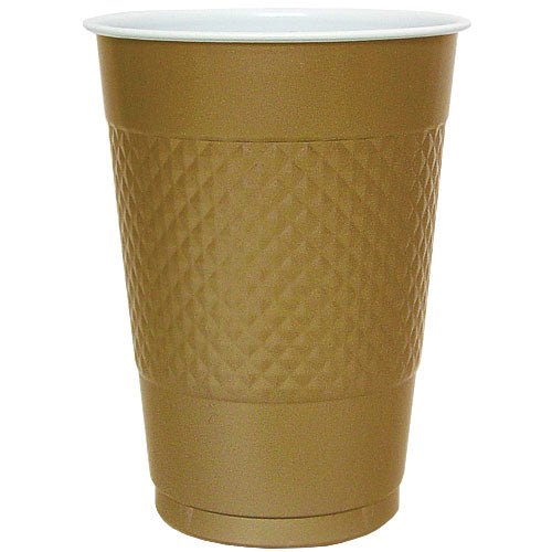 16 oz. Plastic Co-Ex Cup - Gold - 50-Packs - Hanna K. Signature