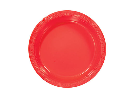 Red 7'' Plastic Plates by Hanna K. Signature - 50-Packs