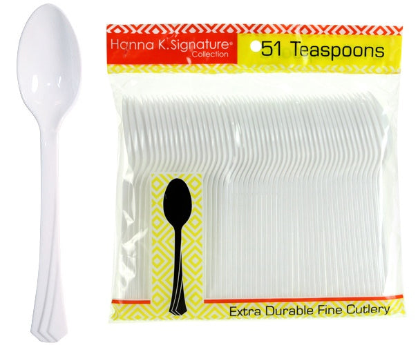 Pearl Heavyweight Plastic Teaspoon 51-Packs - Hanna K. Signature