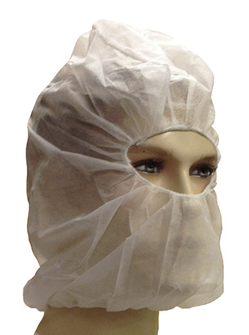 24" Disposable Bouffant Caps w/ Built-In Beard Covers (Polypropylene)