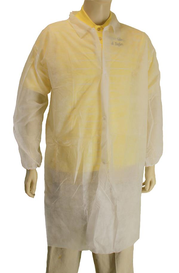 Polypropylene Disposable Lab Coats - Medium Weight - Size: Medium