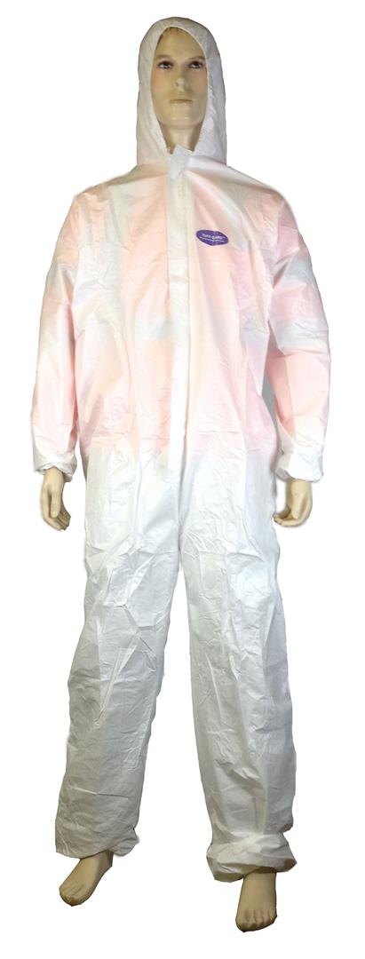 Microporous/Polypropylene Disposable Coveralls w/ Hood - Size: Medium