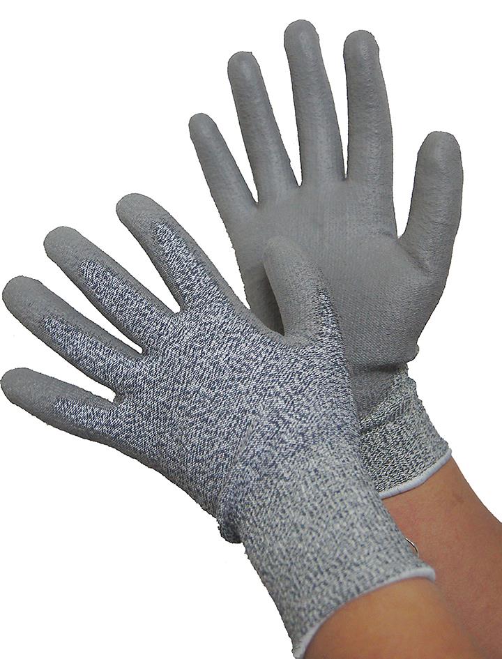 Cut Resistant HPPE/Lycra Work Gloves w/ Polyurethane Coating - Size: XL
