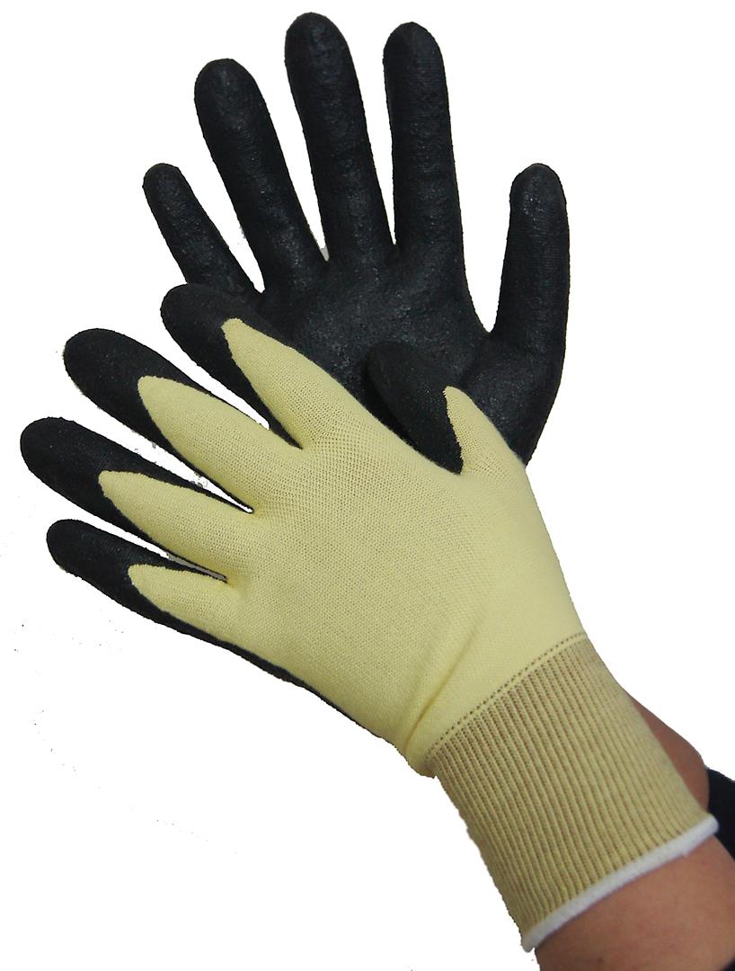 Cut & Heat Resistant Kevlar Work Gloves w/ Nitrile Coating - Size: Medium