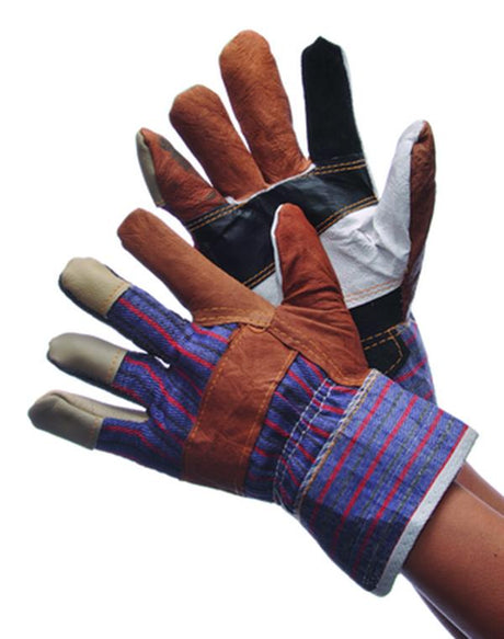 Multicolor Furniture Leather Palm Gloves - Size: Large (Single Pair Tagged)