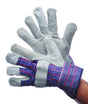 Cow Split Leather Palm Gloves w/ Startched Cuff - Size: Large (Single Pair Tagged)