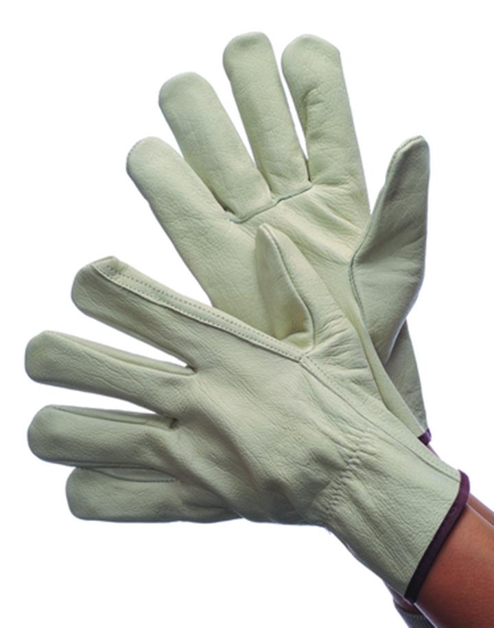 Grain Cowhide Leather Driver Gloves w/ Straight Thumb - Size: Large