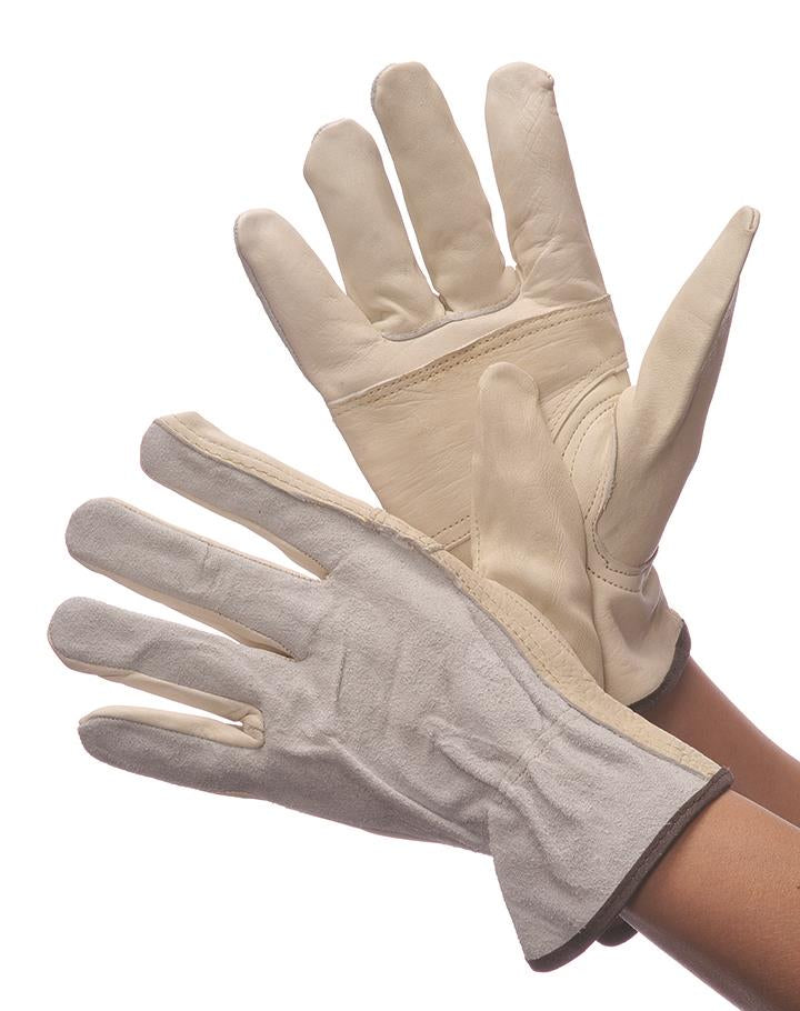 Cowgrain Leather Driver Gloves w/ Keystone Thumb & Split Back - Size: Medium