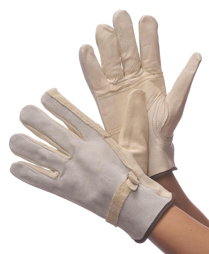 Cowgrain Leather Driver Gloves w/ Keystone Thumb, Split Back, & Adjustable Strap - Size: Medium