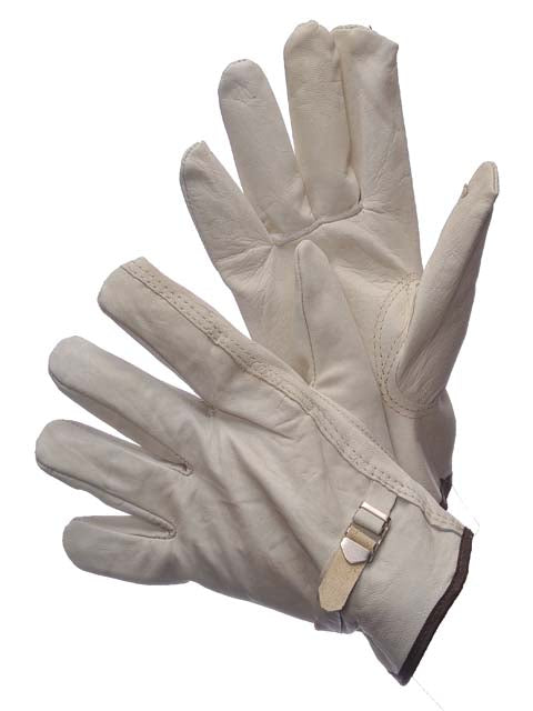 Goat Skin Driver Gloves w/ Keystone Thumb & Pull Strap - Size: Medium