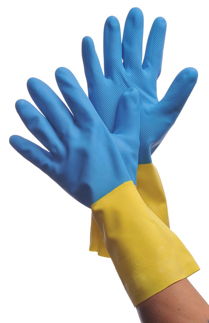 13" Flock Lined Neoprene/Latex Dual Layer Gloves - Size: Small