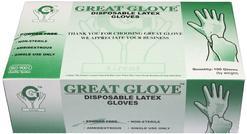 Powder Free Disposable Latex Gloves - Great Glove - Size: Medium