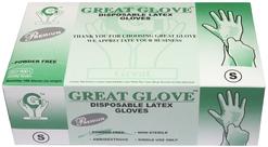 Premium Grade Powder Free Disposable Latex Gloves - Great Glove - Size: XS