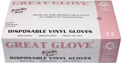 Powder Free Disposable Vinyl Gloves - Great Glove - Size: Small
