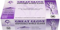Lightly Powdered Disposable Nitrile Gloves - Great Glove - Size: XL