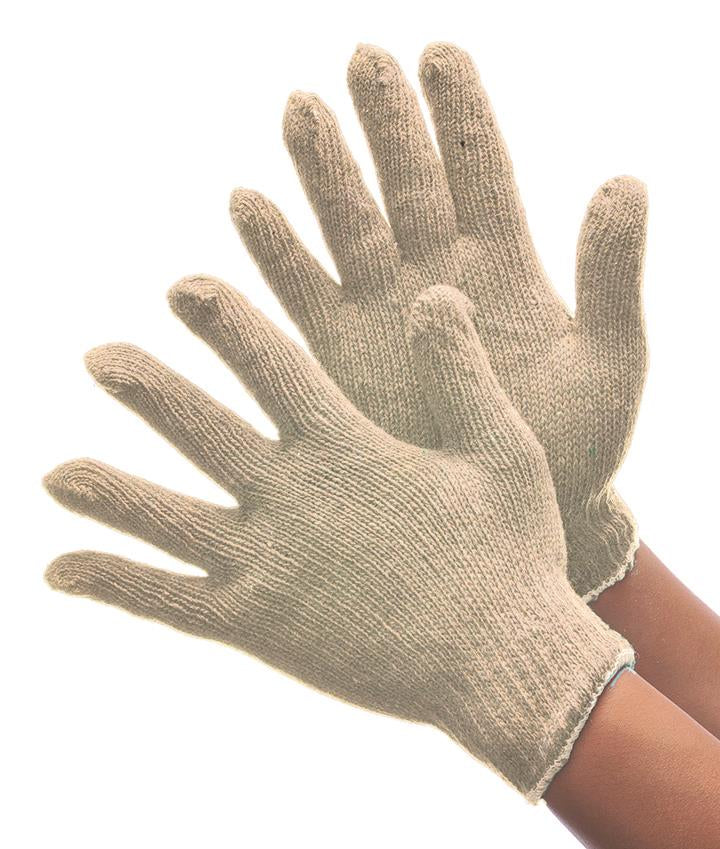 500g (Light Weight) String Knit Cotton/Polyester Gloves - White - Size: Small