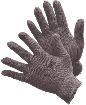 500g (Light Weight) String Knit Cotton/Polyester Gloves - Grey - Size: Small