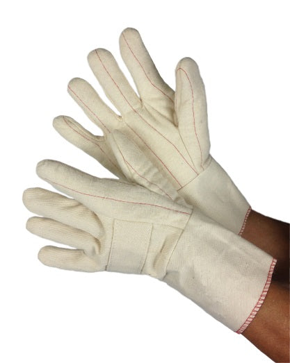 30 oz. Nap-Out Canvas Hot Mill Gloves w/ Burlap Lining & 4.5" Cuff - Size: Men's