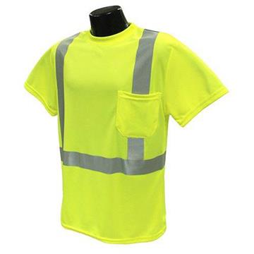 Safety T-Shirts w/ Reflector Strips - ANSI Class II Rating - Green - Size Small