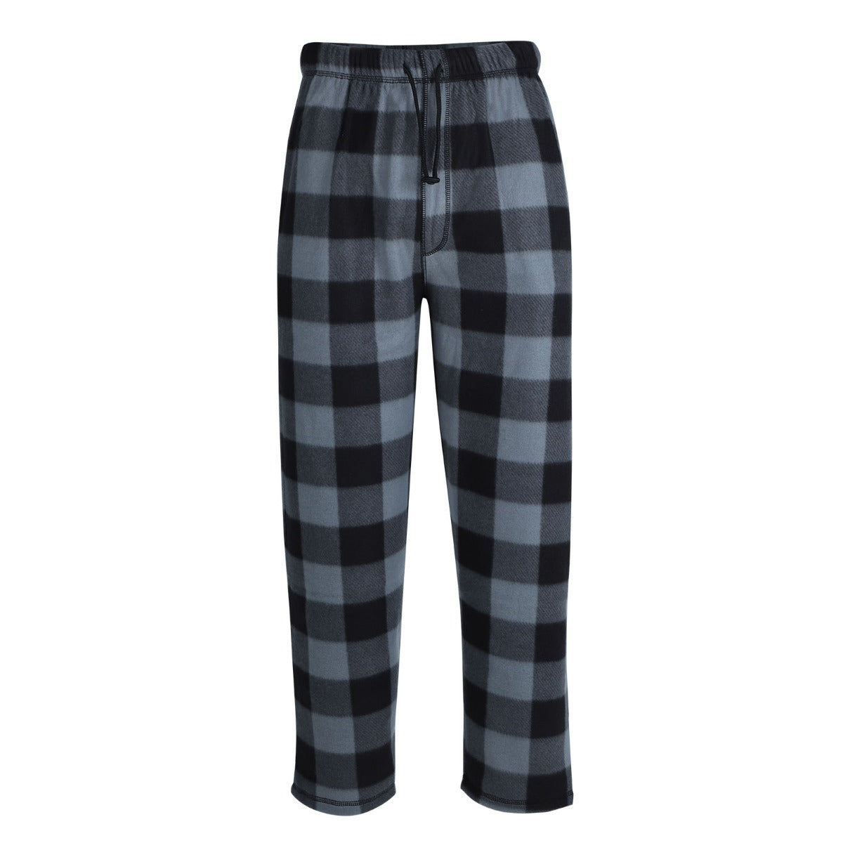 Men's Plaid Flannel Pajama Pants - Black & Grey - Sizes Small-2XL
