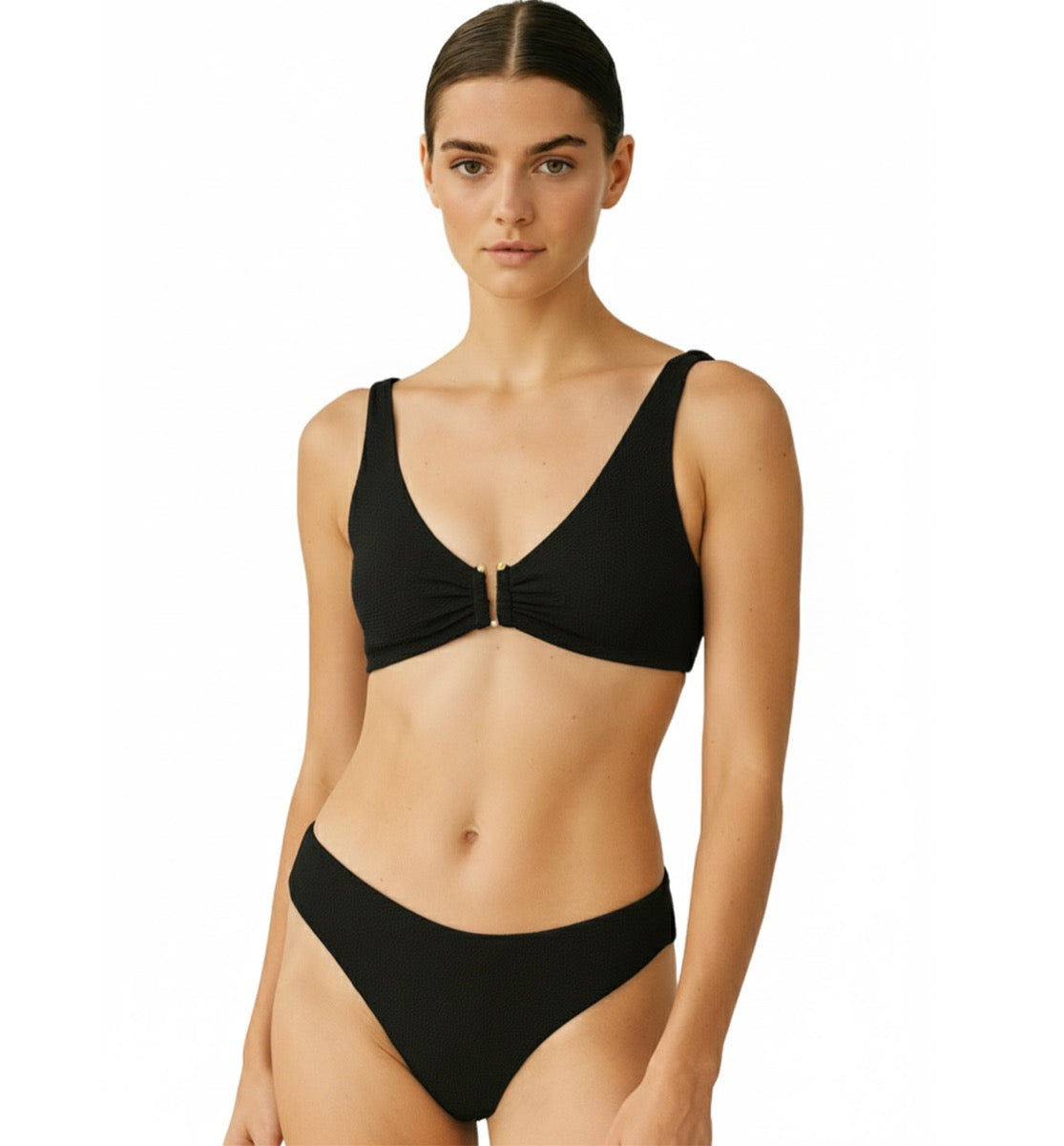 Women's Two-Piece Jacquard w/ U-Ring Accent - Black - Size 8-16