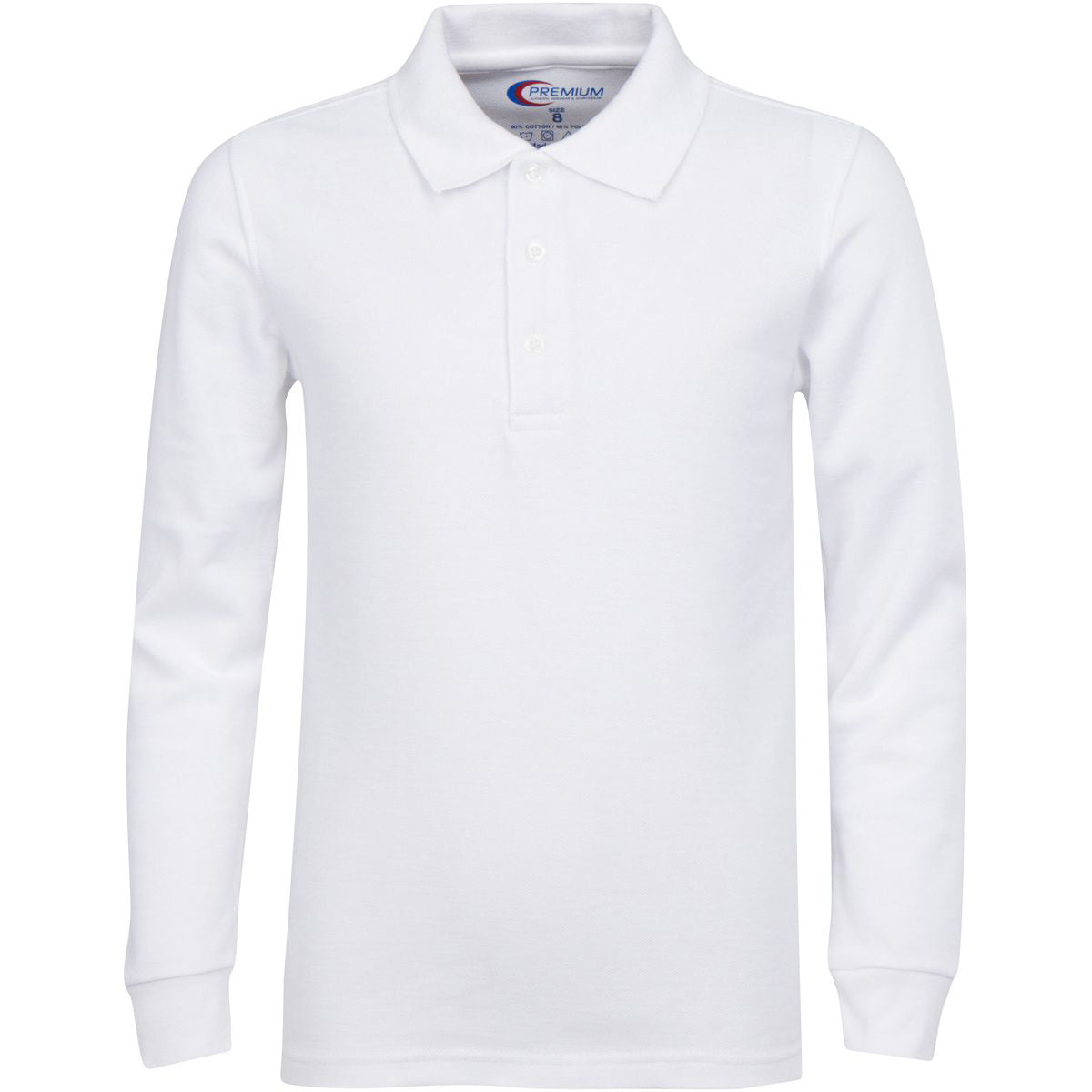 Boy's School Uniform Long-Sleeve Shirts - White - Choose Your Sizes (3/4-18/20)