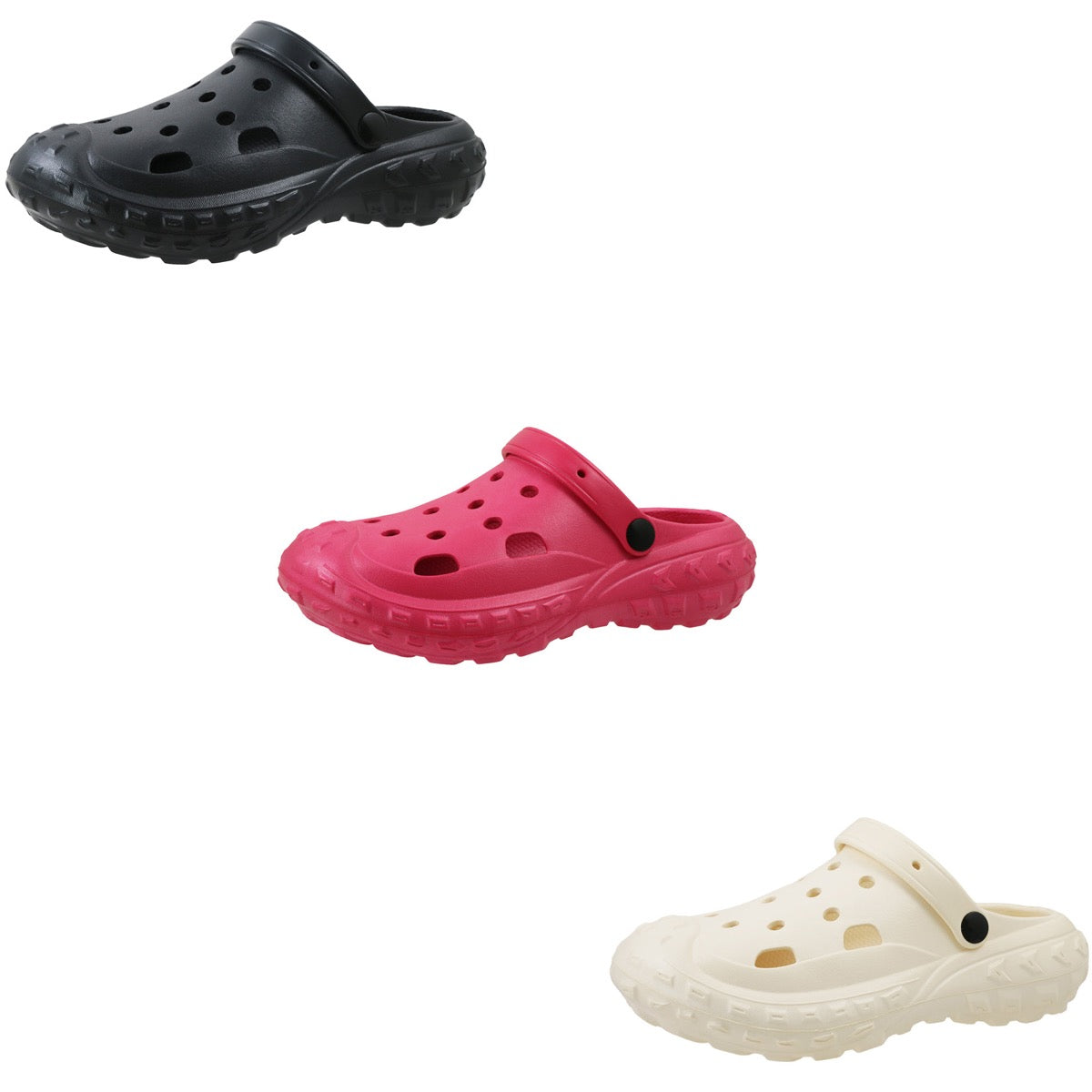 Women's Vented Rugged Clogs w/ & Adjustable Heel Strap - Choose Your Color(s)