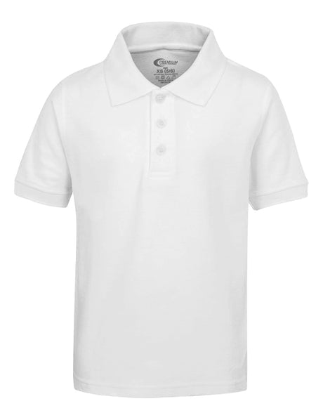 Boy's School Uniform Short Sleeve Polo Shirts - White - Choose Your Sizes (2/3-18/20)