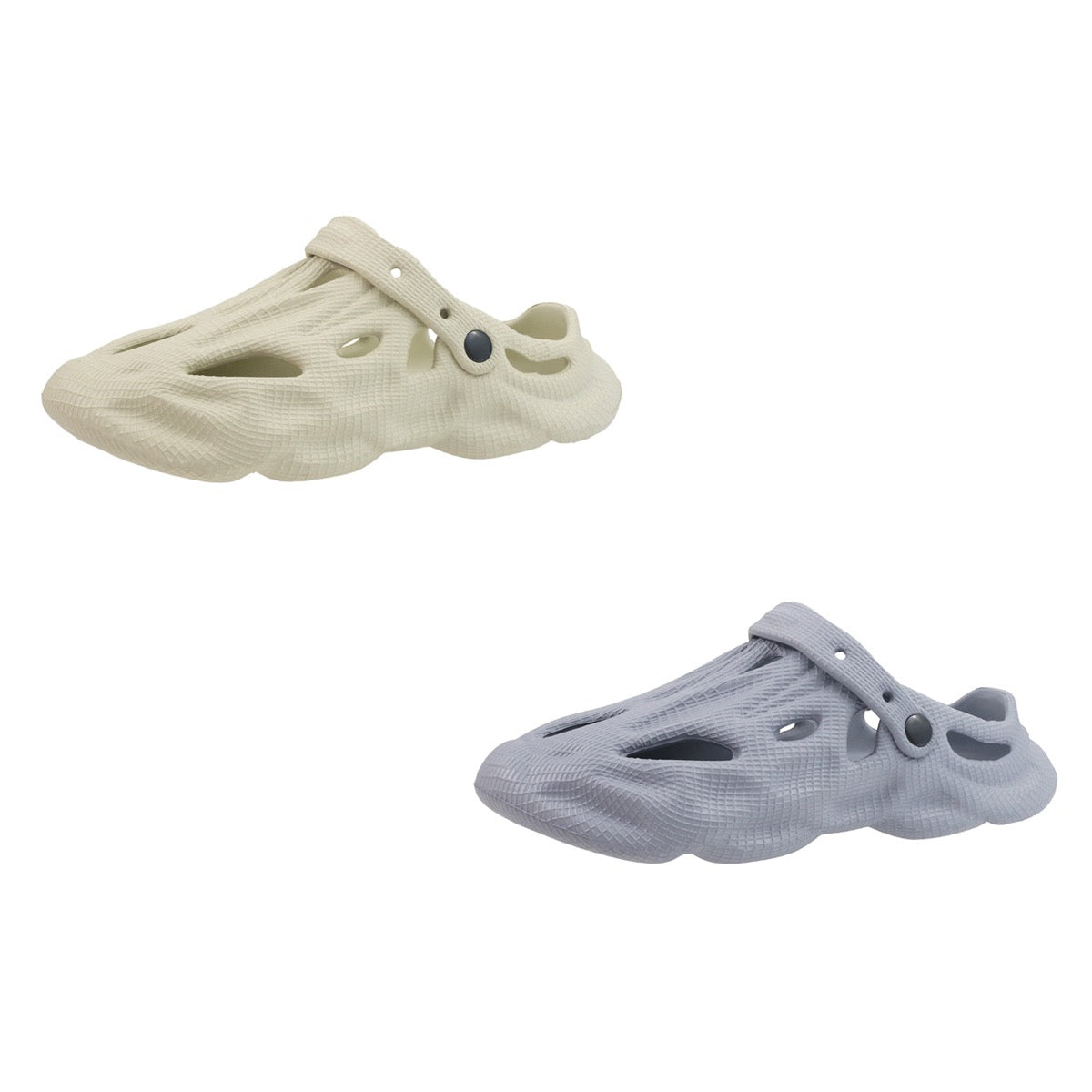Men's Textured Alien Embroidered Slide Sandals w/ Adjustable Heel Strap - Choose Your Color(s)