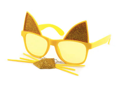 Glitter Embroidered Cat Ear Novelty Party Glasses