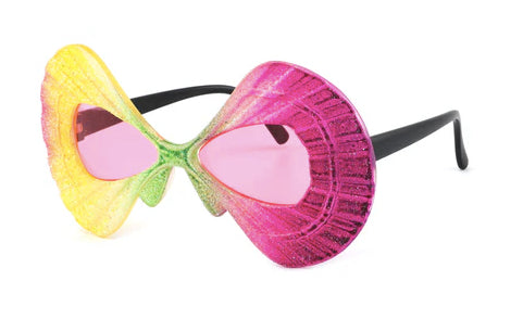 Embroidered Glitter Shell Novelty Party Glasses