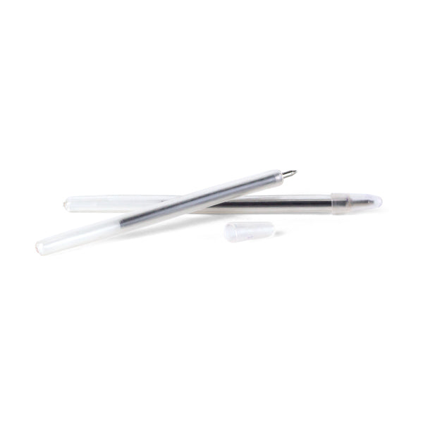 4" Clear Flexible Pens w/ Cap (Blue Ink)