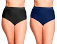 Women's High Waist Brief Cut Swimsuit Bottoms - Solid Colors - Plus Sizes 18-24