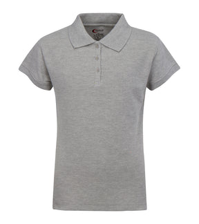 Junior Ladies School Uniform Short Sleeve Polo Shirts - Grey - Choose Your Sizes (Small-2X)