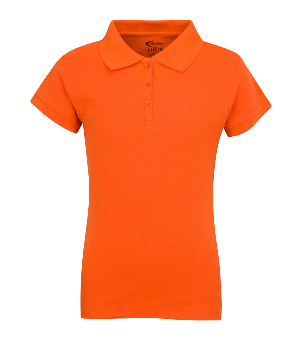 Junior Ladies School Uniform Short Sleeve Polo Shirts - Orange - Choose Your Sizes (Small-2X)