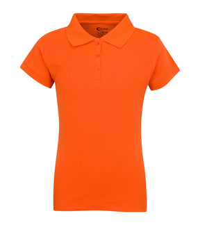 Junior Ladies School Uniform Short Sleeve Polo Shirts - Orange - Choose Your Sizes (Small-2X)