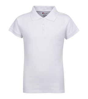 Girl's School Uniform Short Sleeve Polo Shirts - White - Small