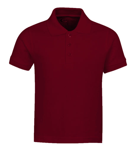 Boy's School Uniform Short Sleeve Polo Shirts - Burgundy - Choose Your Sizes (2/3-18/20)