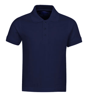 Boy's School Uniform Short Sleeve Polo Shirts - Navy Blue - Choose Your Sizes (2/3-18/20)