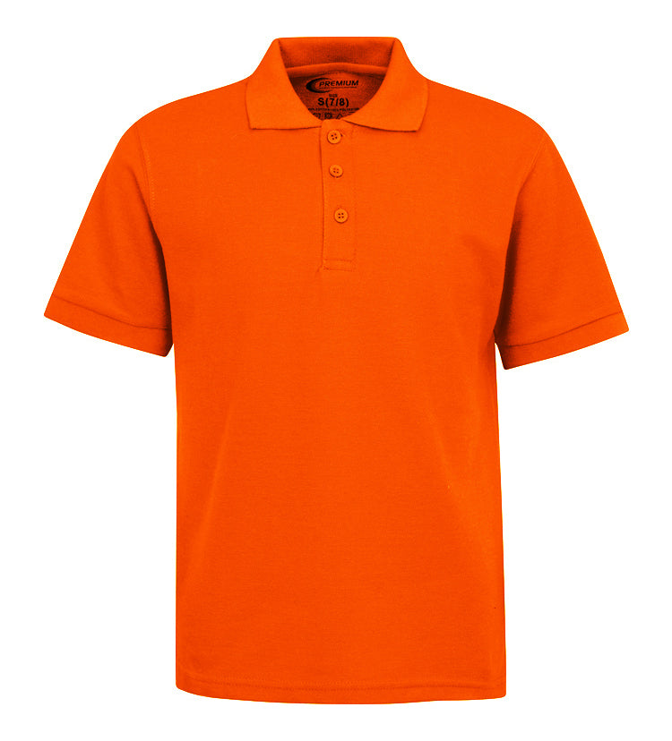 Boy's School Uniform Short Sleeve Polo Shirts - Orange - Choose Your Sizes (2/3-18/20)