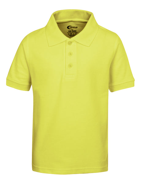Boy's School Uniform Short Sleeve Polo Shirts - Yellow - Choose Your Sizes (2/3-18/20)