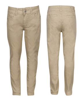 Girl's  Active Flex School Uniform Skinny Trousers - Khaki - Choose Your Sizes (1-13)