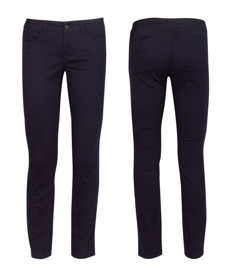 Girl's Active Flex School Uniform Skinny Trousers- Navy Blue - Choose Your Sizes (1-13)