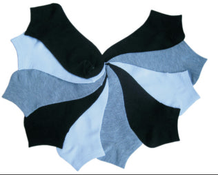 Women's Plus Size No Show Novelty Socks - Black, Blue, & Teal- 10-Pair Packs - Size 10-13