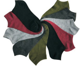 Women's Plus Size No Show Novelty Socks - Olive, Burgundy, & Black - 10-Pair Packs - Size 10-13