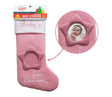 Embroidered Baby Girl's First Christmas Stocking w/ Photo Frame Holder
